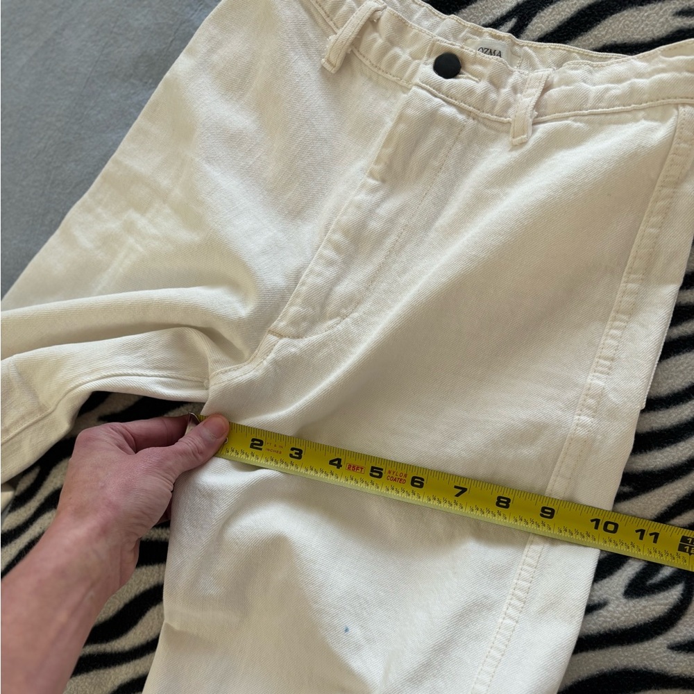 OZMA High Rise Trouser Pant 100% Cotton, size 25, Off-White-Flawed - Picture 7 of 15